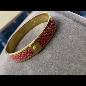 COACH monogram gold enamel bangle!